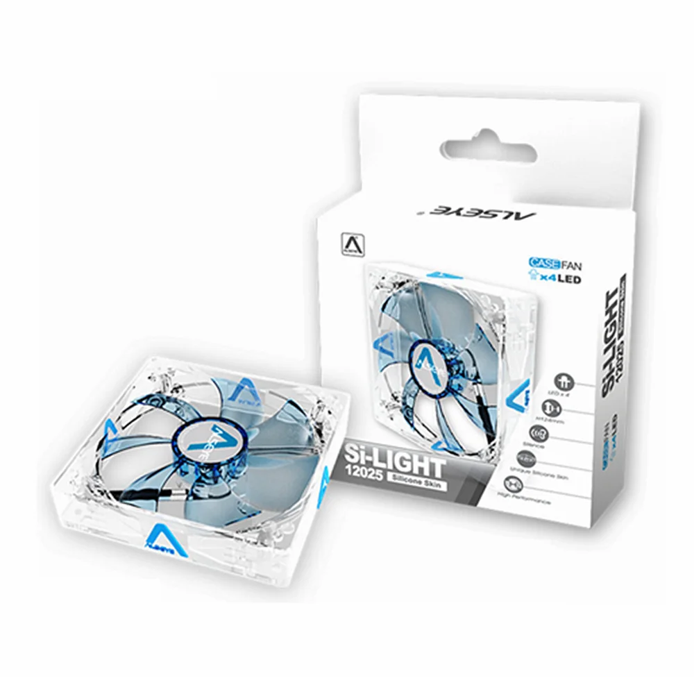 ALSEYE Вентилятор компьютера 120 мм 3 pin PC Вентилятор охлаждения 12v светодиодный воздушный поток бесшумный воздушный охладитель для охлаждения компьютера силиконовый кожи