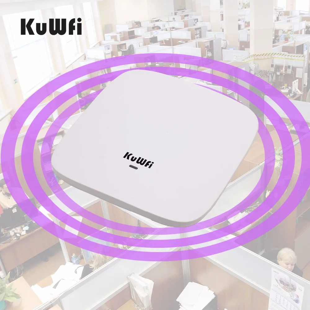 KuWFi 750 Мбит/с потолочный AP маршрутизатор двухдиапазонный 802.11ac Крытый