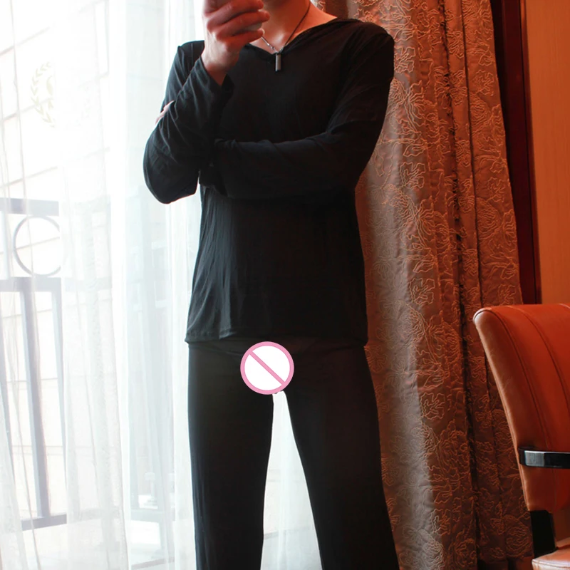 Сексуальный мужской пижамный комплект одежда пижамы для сна Легкие прозрачные