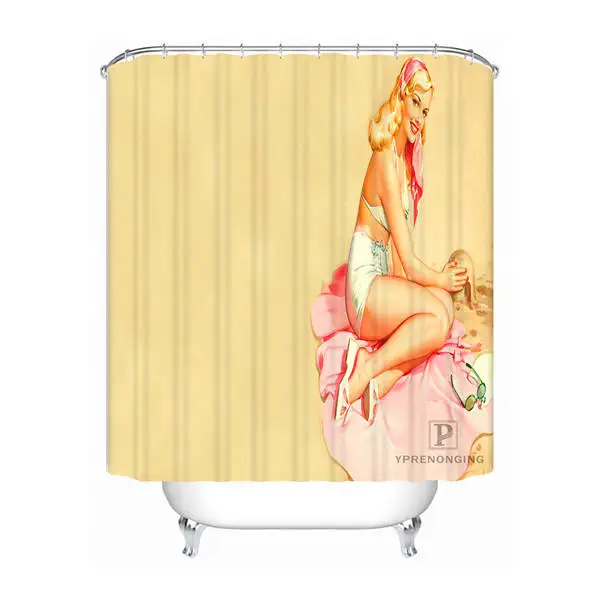 Ванна Шторы для Ванная комната пользовательские Pin Up гриль Духи Декор для дома душ Шторы Водонепроницаемый ткань крючки#180417-01-70 - Цвет: Shower Curtain