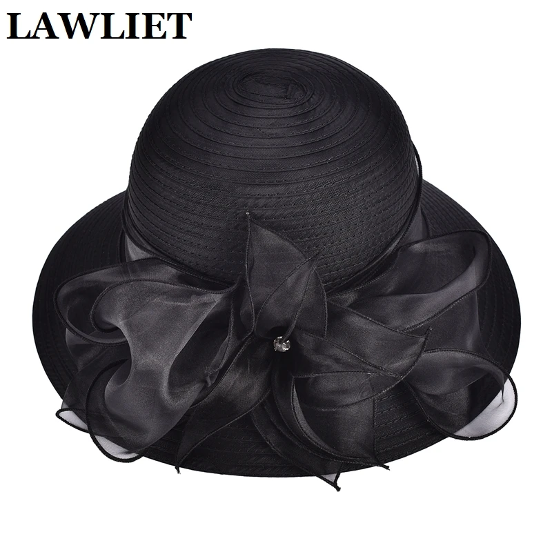 Шляпка от солнца с широкими полями женская Элегантная модная мягкая Федора из