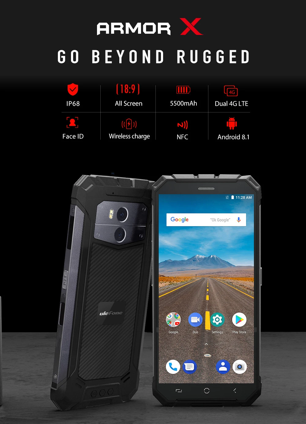 Ulefone Броня х Android 8 1 IP68 Водонепроницаемый 4G мобильный телефон MT6739 4 ядра 5