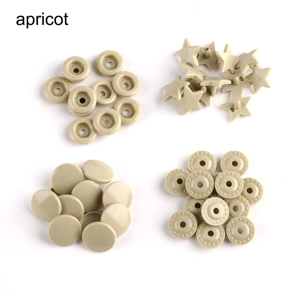 apricot 10 наборов(40 шт.) пластиковые защелки, аксессуары для одежды, сделай сам, скрапбукинг, для шитья, полимерные кнопки, пресс-шпильки, крепежи, 13 цветов - Цвет: apricot