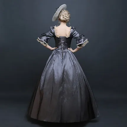 Пользовательские 2018 ретро Половина рукава Серый Marie Antoinette Бальные платья