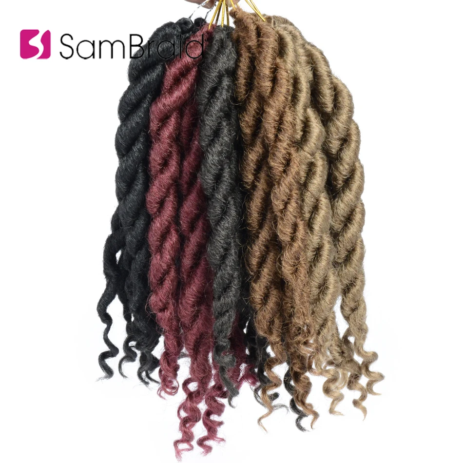 SAMBRAID вязанные волосы плетение богиня косички с faux locs Curly чистый цвет Твист