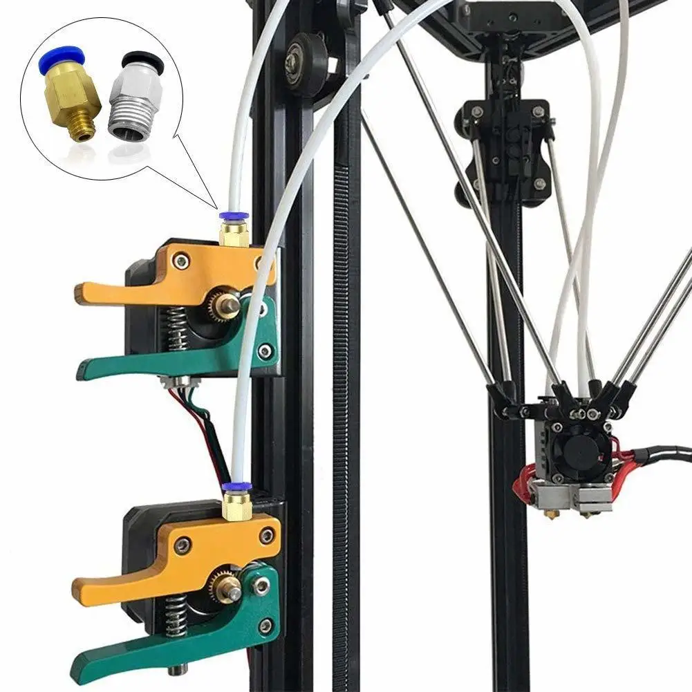 

Ptfe Tube (4 Meters) + 5 Pieces Pc4-m6 Quick Fitting + 5 Pieces Pc4-m10 Straight Pneumatic Fitting Push For 3d Printer