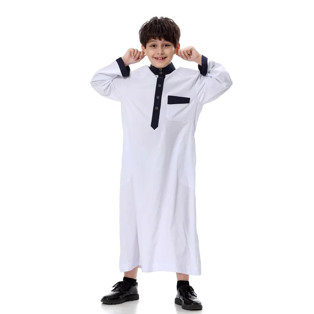 Мусульмане арабы мальчик Мужская Тауб Thawb Кафтан Исламская одежда Саудовская