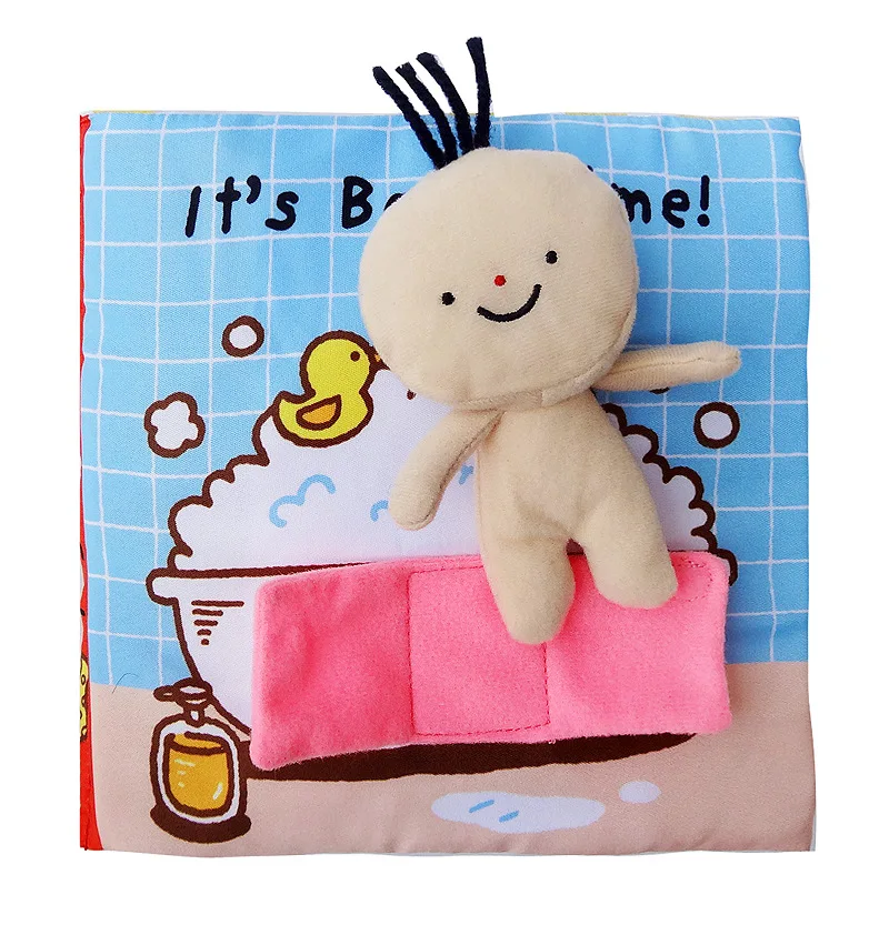 Детская Мягкая тканевая книга It's Potty time/Bath time Kids Hand Eye Intelligence Development развивающая