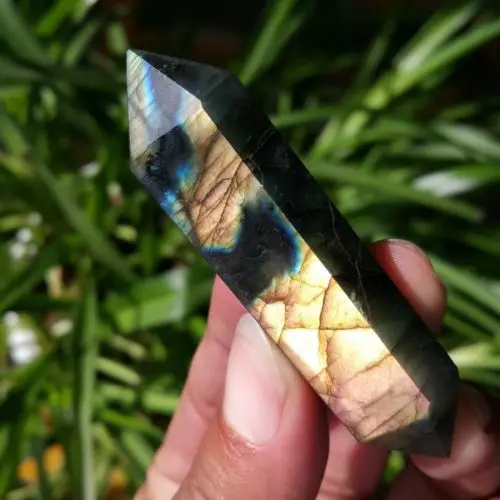 

36 г натуральный Красивая лабрадоритовый кварц кристалл палочка A3