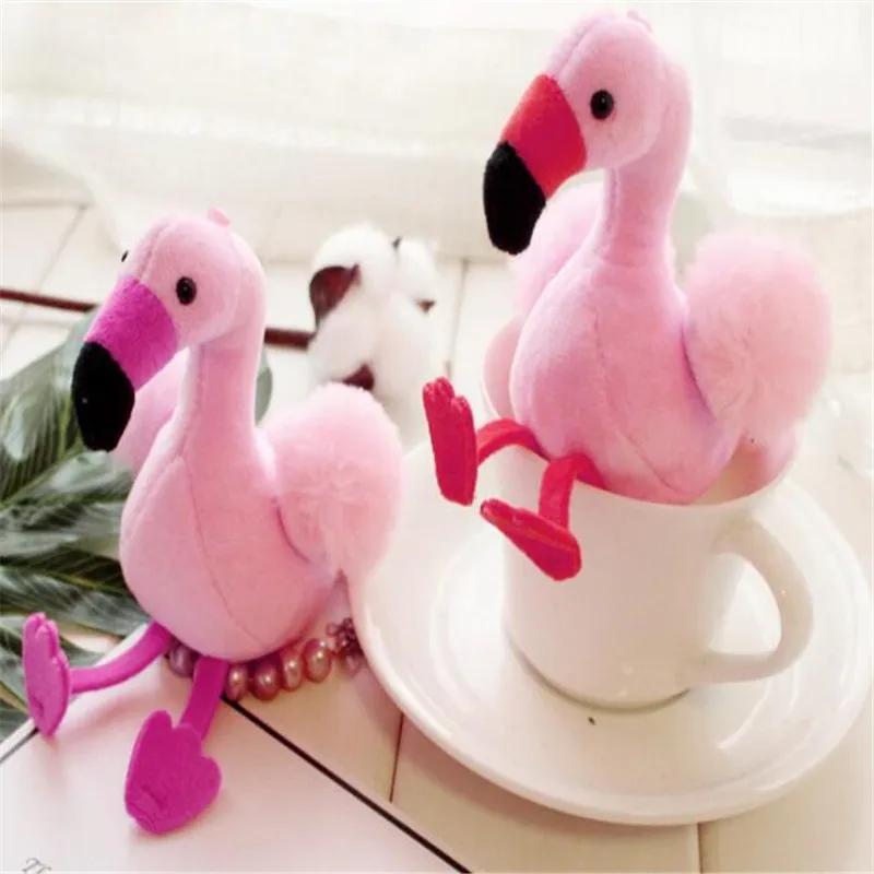 Пушистый брелок в виде фламинго с помпоном женская меховая сумка