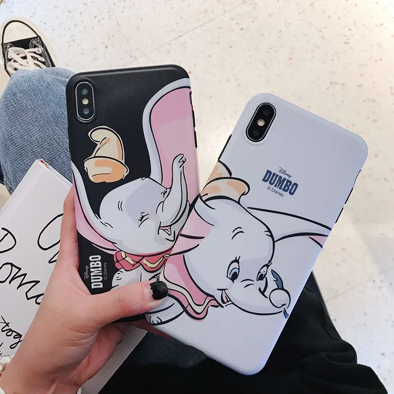 Cute Cartoon Dumbo Elephant Smart Phone Case Silicone Fitted Cover Anti-Dust Protector For Iphone 6 7 8 S Plus X XR XS XSMAX |