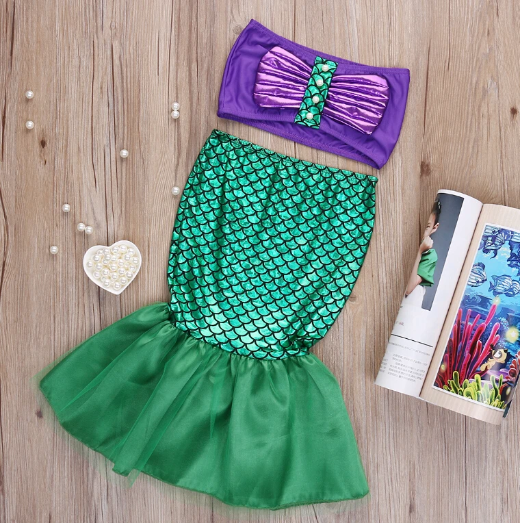 Комплект бикини с юбкой годе для маленьких девочек косплей костюмы из двух