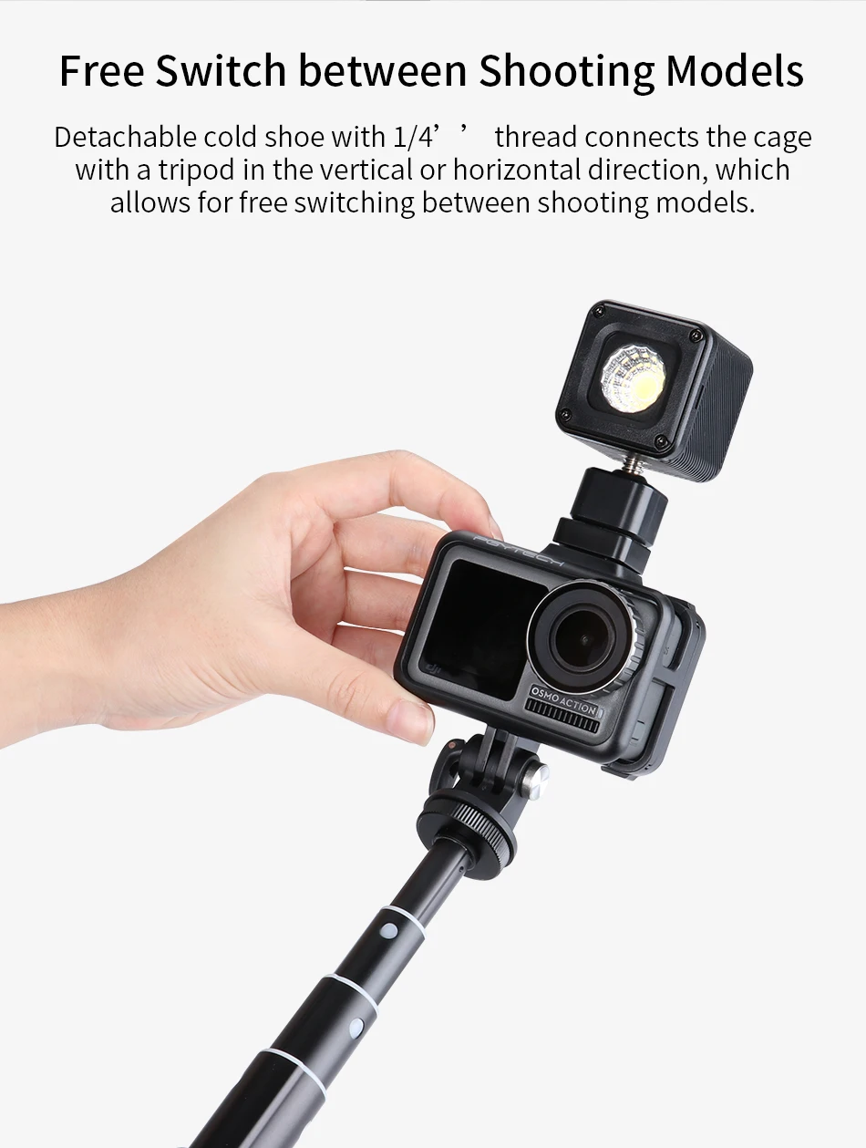 PGYTECH OSMO ACTION DJI Osmo Action Sports camera чехол Чехол Корпус штатив мини селфи палка микрофон светодиодный светильник аксессуары
