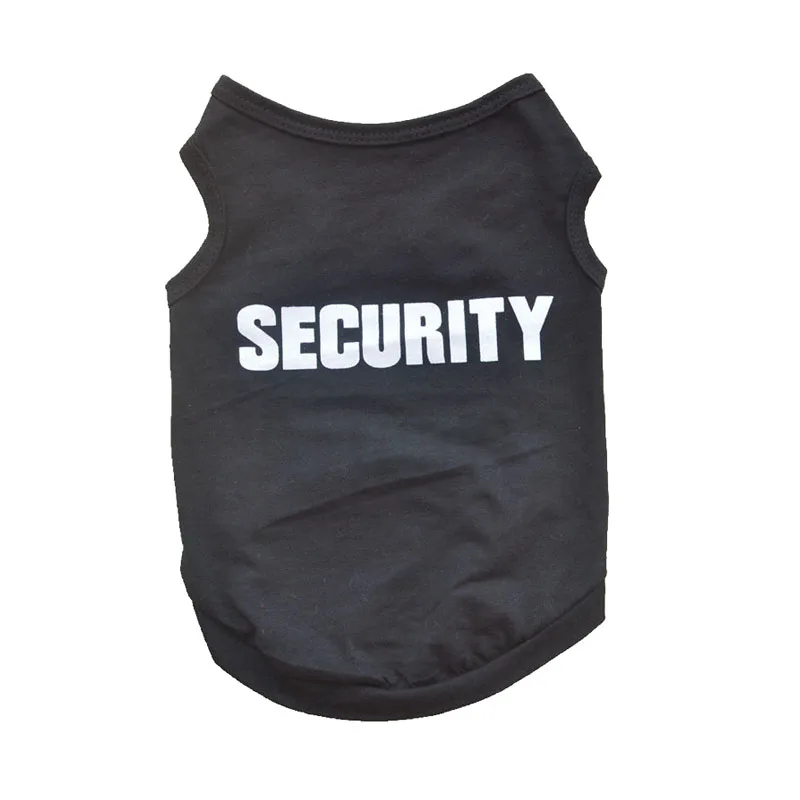 Black Security Pawstrip летняя одежда для собак, рубашка для щенков, для собак, Teddy, jorkie, бульдог, рубашка для собак, маленькая жилетка для собак питомец, футболка, чашка, одежда для щенков - Цвет: Black Security