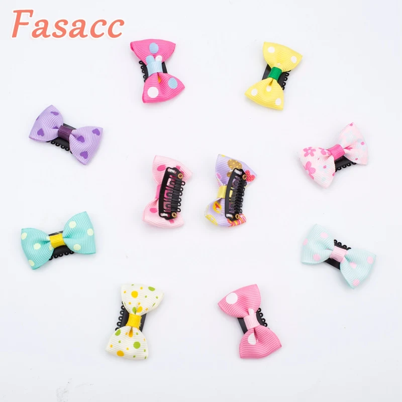 50 шт./лот ручная работа Маленькая девочка лента бант зажим шпилька для волос