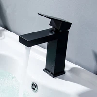 brass black square tap bathroom faucet basin faucet cold and hot water mixer single handle deck mounted