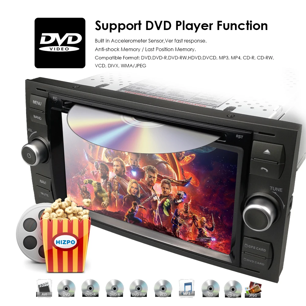 IPS 2Din 7" Car DVD Player For Ford Focus/Mondeo/Transit/C-MAX/Fiest GPS Navigation car Radio auto FM/AM DAB cam