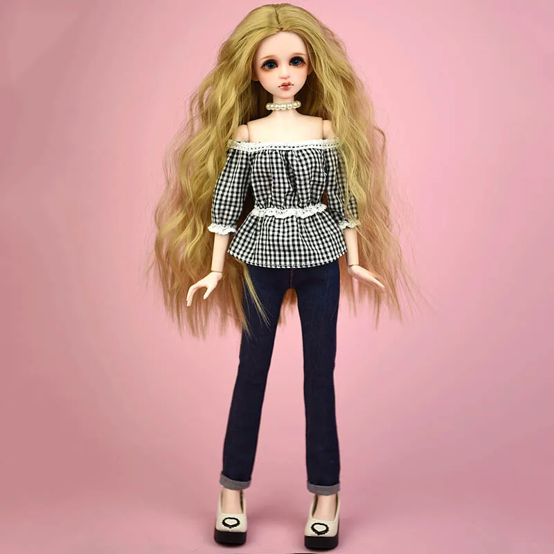 Белые черные клетчатые рубашки модная одежда для 1/4 BJD кукла повседневная 40 50 см