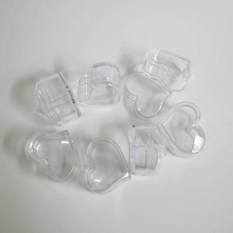 Прозрачная пластиковая банка для кремов в форме сердца 10 шт./лот 3 г мл коробка