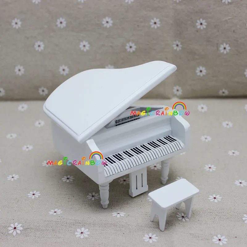 Рояль для детей Pianoforte табурет игрушка модель макеты кукольного домика 1:12 мебель