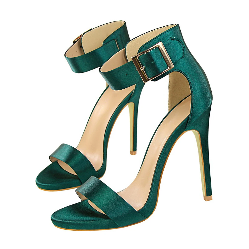 2021 размера плюс 34 43 Женская Классическая атласная обувь на высоком каблуке 11 см