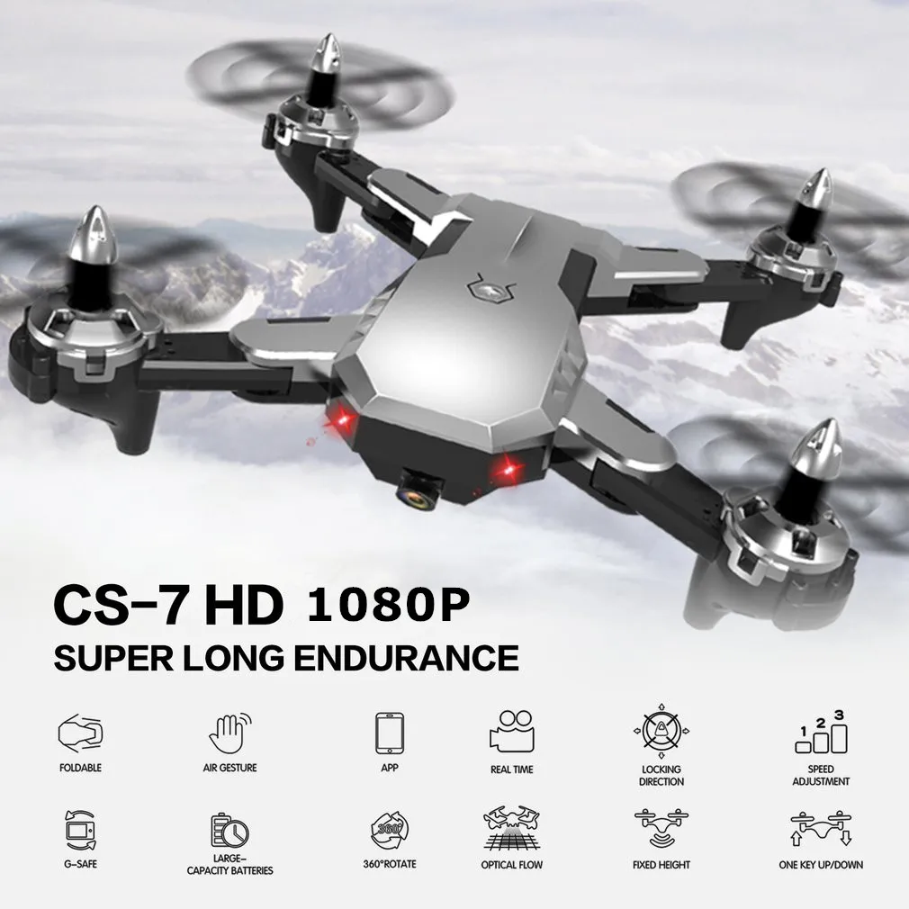 1080P Silver CS-7 складной Квадрокоптер с 4 канала 6-Axis Гироскопы uav 480P 720P 1080 Камера Скорость Регулируемый «Безголовый» режим ощущающий силу тяжести - Цвет: 1080P Silver