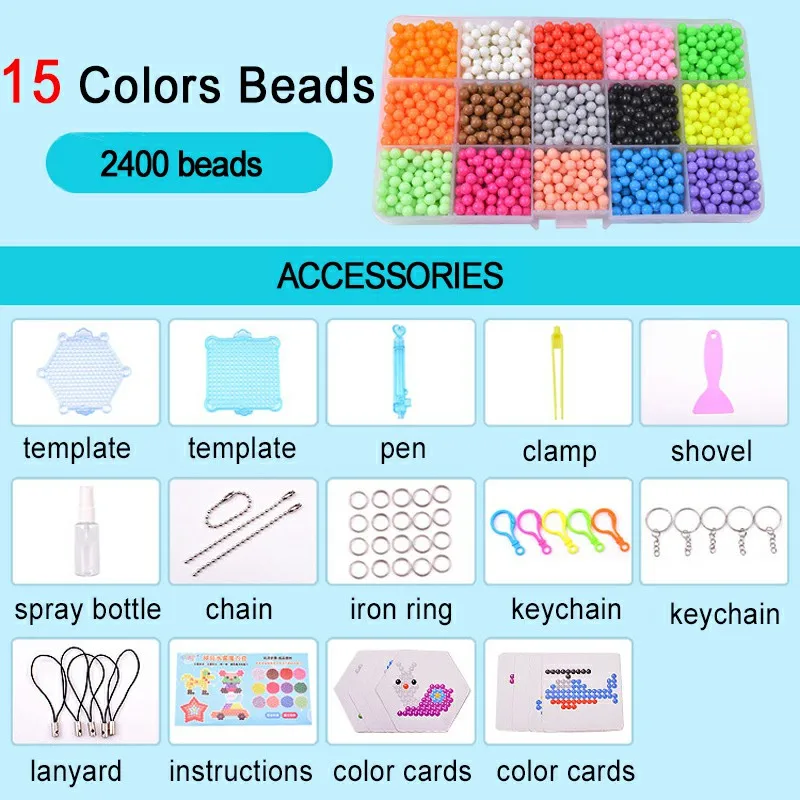 15 colors Lagopus 24 цвета DIY волшебные бусины спрей воды ручной работы 3D жемчужные бусины головоломки игрушки для детей развивающий подарок - Цвет: 15 colors