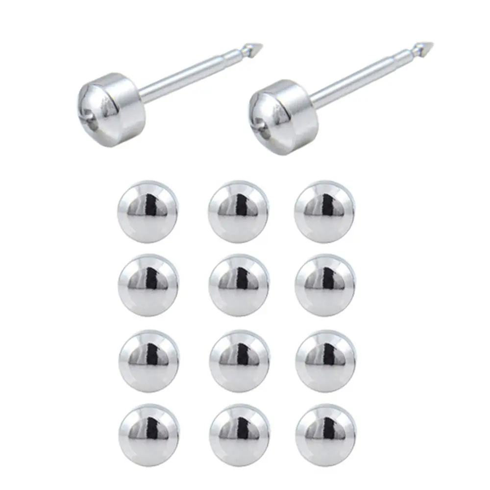 SS 4mm Full Moon 12 пар хирургические стальные серьги-гвоздики смешанные цвета серьги с кристаллами ювелирные изделия различные формы Звезда Сердце Луна& жемчуг - Окраска металла: SS 4mm Full Moon