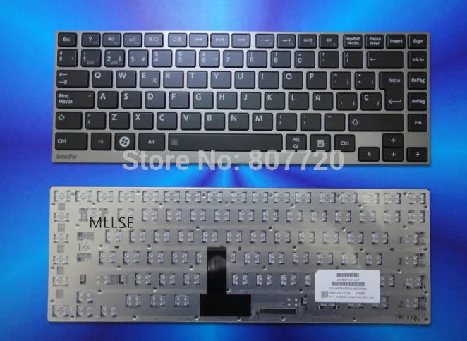 100% абсолютно новая SP испанская клавиатура с серебряной рамкой черные клавиши для