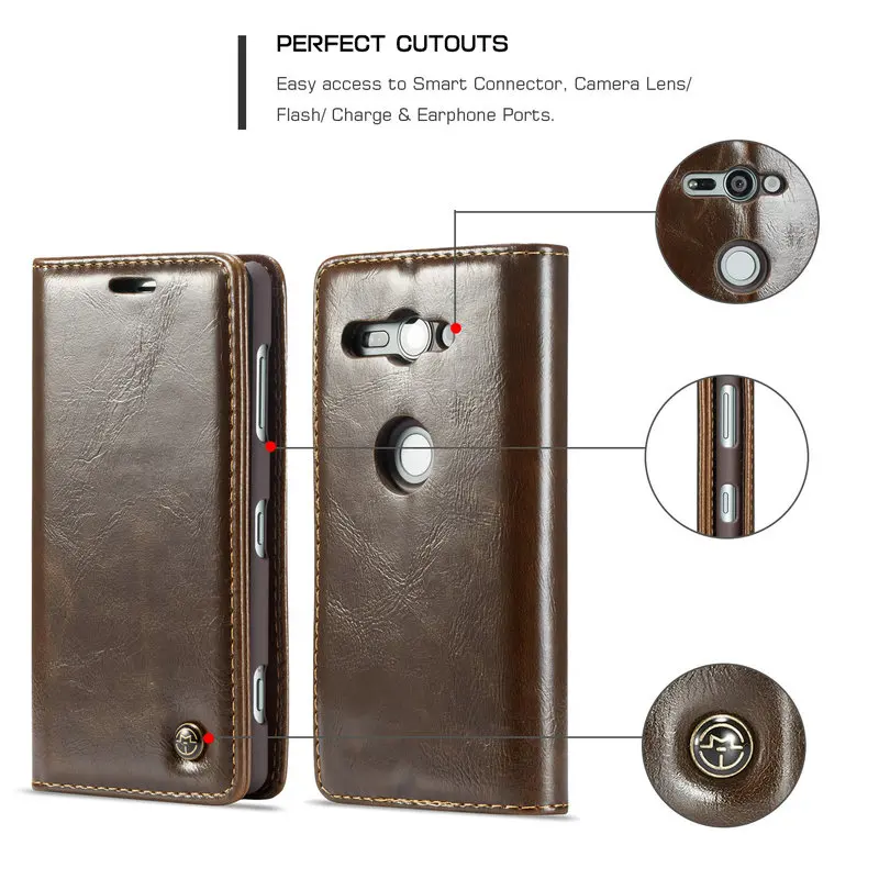 CaseMe бумажник чехол для Xperia XZ3 с подставкой Функция+ для кредитных карт и денег магнитная кожа флип чехол для sony Xperia XZ2 компактный