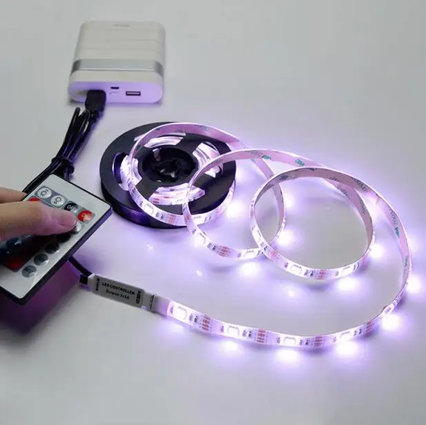 USB Светодиодная лента PC 5 В SMD 2835 RGB в без водонепроницаемого света 50 см 1 м 2 лампа