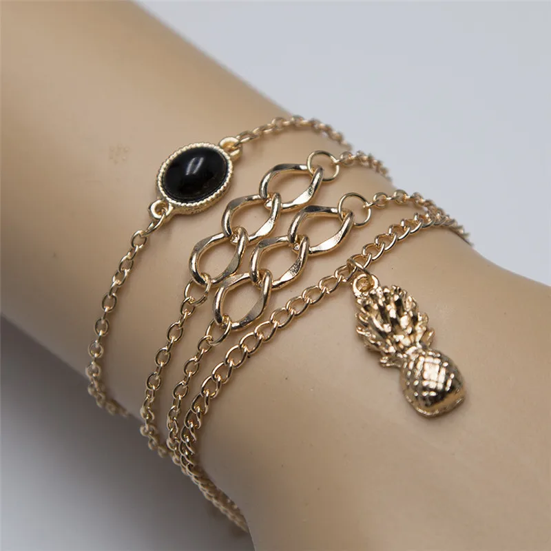 Новинка Модная бижутерия из сплава 4 шт./компл. винтажные браслеты в форме фрукта