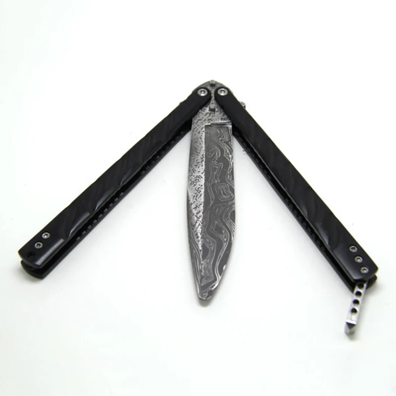 Butterfly In Knife Not Sharp Training Practice Folding Titanium Coated Stainless Steel Balisong Pocket Knives | Инструменты
