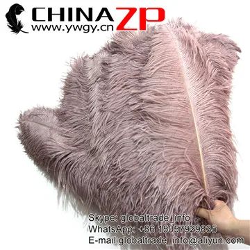 Chinazp Feathers на выбор 55~ 60 см(от 22 до 24 дюймов) Пушистые свадебные украшения пыльные розовые страусиные перья - Цвет: Dusty Pink