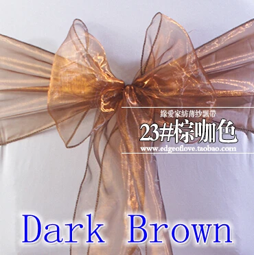 Темно-коричневая органза пояс для стула с кристаллами блестящее украшение