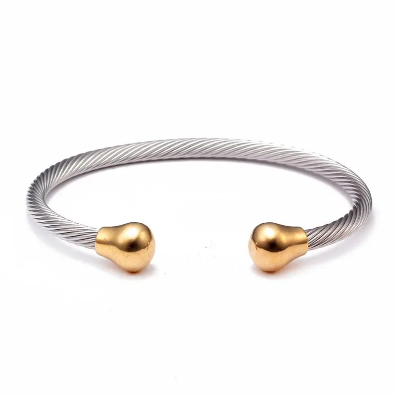 

Punk Stainless Steel Chain Link Charm Bracelets Simple Men Women Sporty Open Cuff Bracelets Fashion Health OL Jewelry