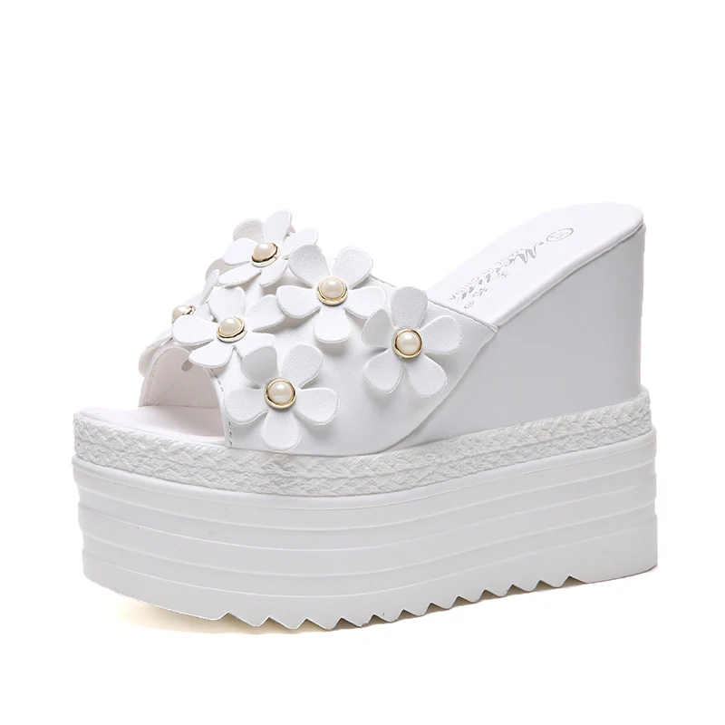 14 см Супер Обувь на высоком каблуке Дамская Летняя обувь цветочные сандалии