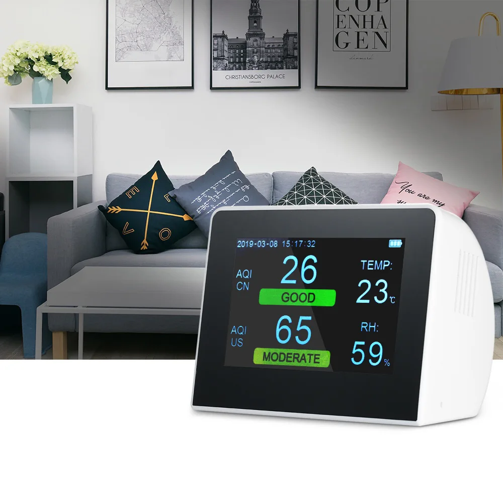 Монитор качества воздуха PM2.5 TVOC формальдегид CO2 детектор метр полупроводниковый