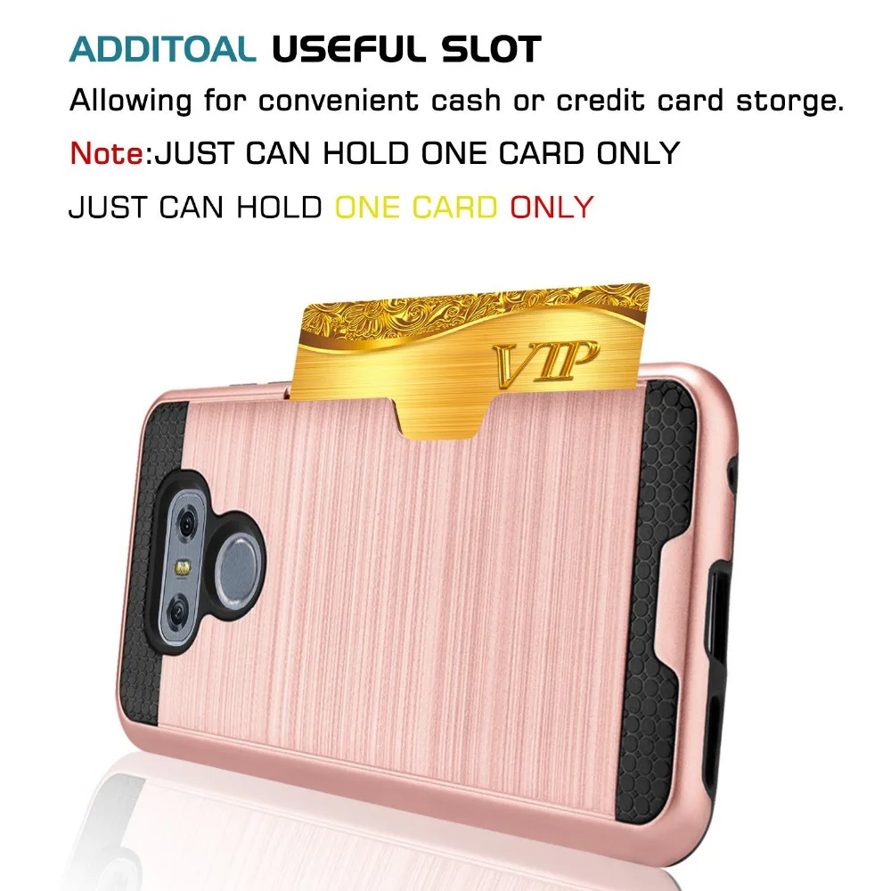 Тонкий защитный противоударный жесткий чехол с отделением для кредитных карт/ID LG