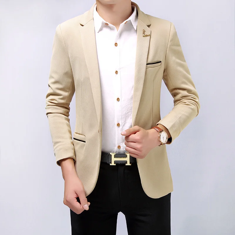 2017 Весна и осень Новый мужской s одна застежка Повседневный приталенный Блейзер