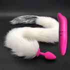 2 шт.лот вибратор и длинный 80 см белый и серый лисий хвост Анальная пробка металлическая секс-игрушка анальные игрушки секс-игрушки для женщин мужчин сексуальные взрослые