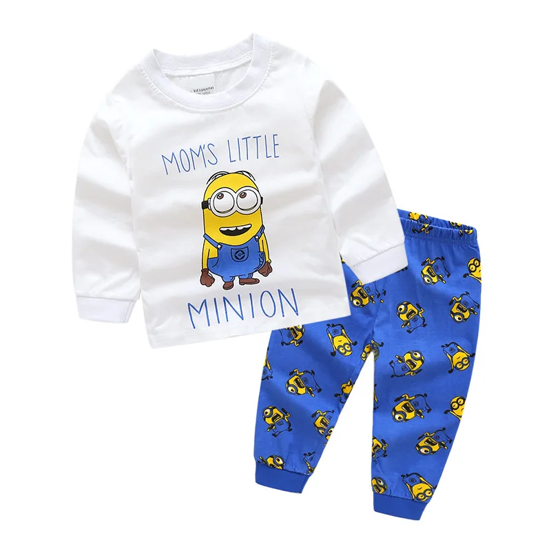 Minions C Детская Пижама с Баззом лайтером детская спортивный костюм, комплект повседневной одежды для мальчиков из мультфильма «История игрушек»: Вуди, спортивный костюм пижама для девочек «Миньоны», наборы для собак, гонщика рисунком Крепыша, свитшот с принтом - Цвет: Minions C