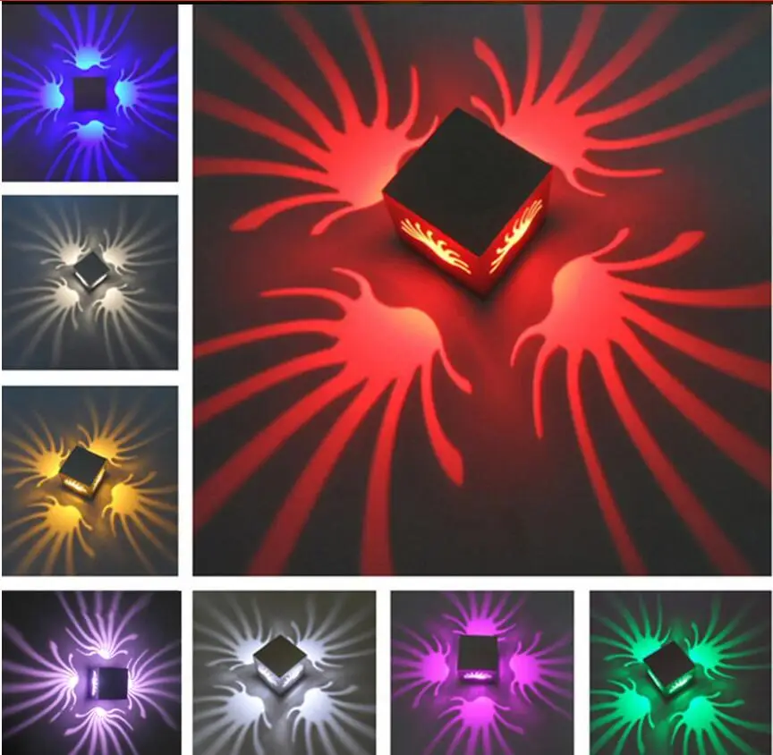 3 Вт RGB ручная печать светодиодный настенный светильник цветная настенная лампа
