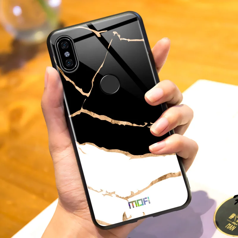 Чехол для redmi note 5, чехол для Xiaomi redmi note 5, чехол, Mofi, закаленное стекло, чехол для redmi note 5, чехол с мраморной текстурой, черный, белый цвет
