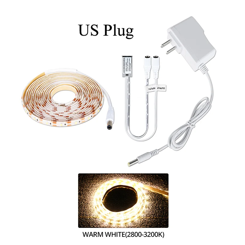 Warm White US Plug 1 Ручной датчик развертки Светодиодная лента Диодная лента 12 В затемняемый водонепроницаемый Ночной светильник ручной волновой переключатель DIY шкаф светильник s для кухни - Испускаемый цвет: Warm White US Plug 1