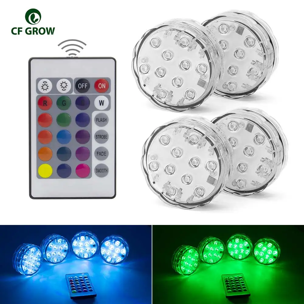Погружной RGB светильник с дистанционным управлением 10 светодиодов питание от