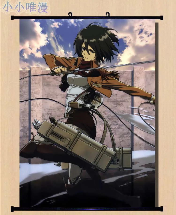 Японское декоративное изображение аниме атака на Титанов Shingeki no Kyojin Mikasa Ackerman & Eren