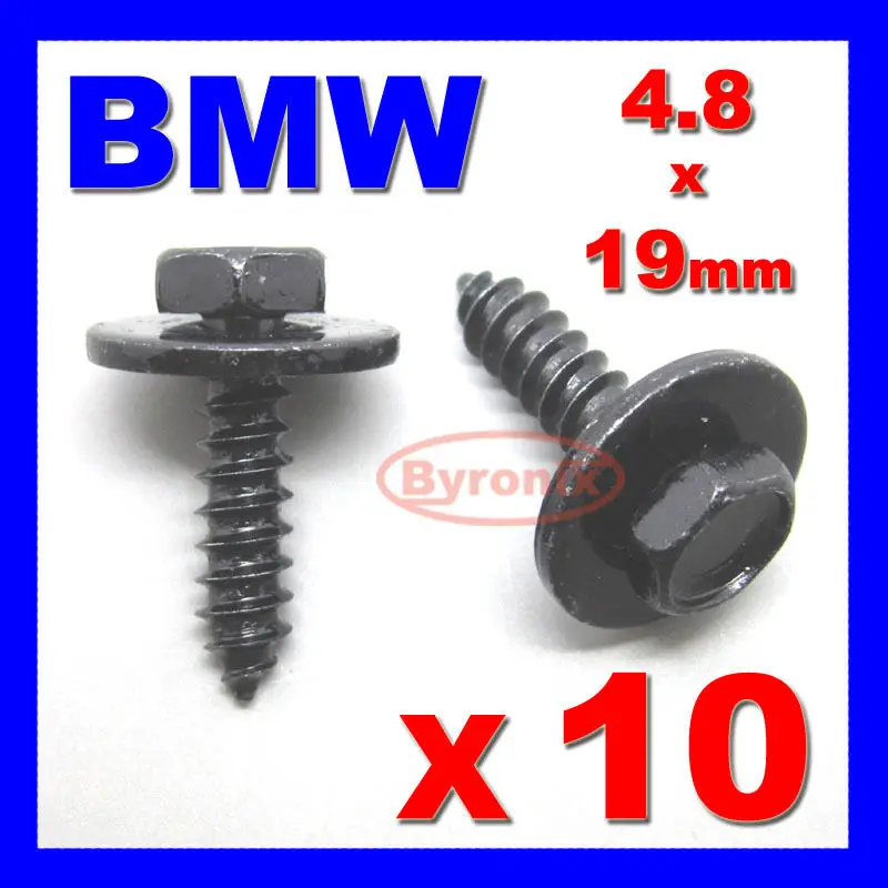 

FOR BMW SELF TAPPING TAPPER SCREW & WASHER 4.8 x 19 mm BLACK 8mm HEX HEAD