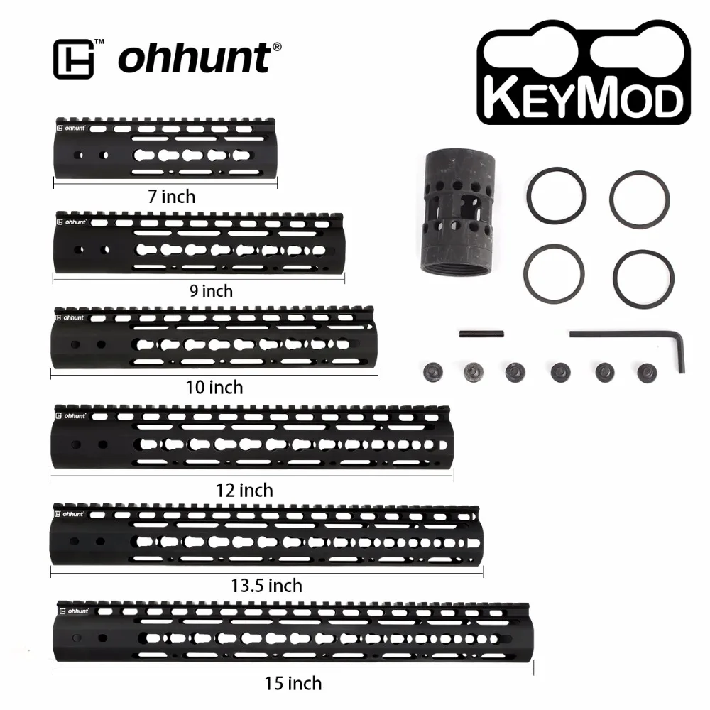 Ohhunt Slim Style 7 &quot9&quot 10 &quot12&quot 13 5 &quot15&quot AR15 Free Float Keymod Handguard Picatinny Rail со стальной