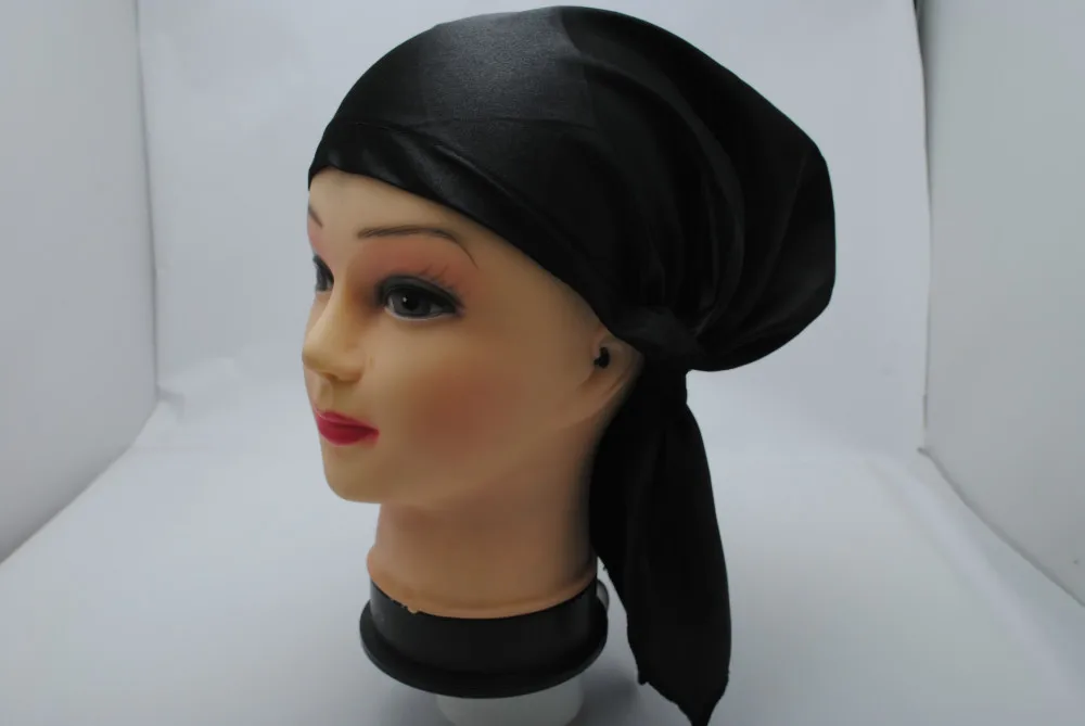 Модная шелковистая 100% Полиэстеровая атласная Кепка для ночного сна ночная кепка